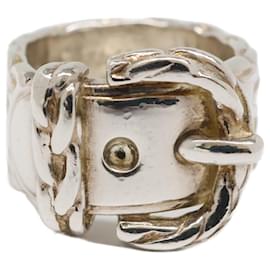 Ring Hermès Bague en Corozo Shell Hermes Sellier Métal Argenté ref