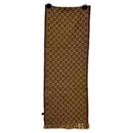 Sciarpa in lana marrone Gucci