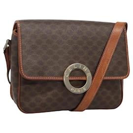 Céline Borsa a spalla Celine Vintage Macadam con logo circolare in tela e pelle