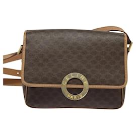 Céline Borsa a Spalla Celine Vintage Macadam con Logo Circolare in Tela e Pelle