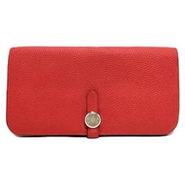 Hermès Dogon Lang Wallet in Zinnoberrot
