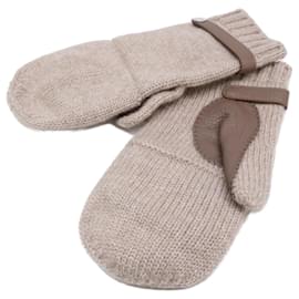 Hermès Lionel Kaschmir Strickhandschuhe aus Hirschleder