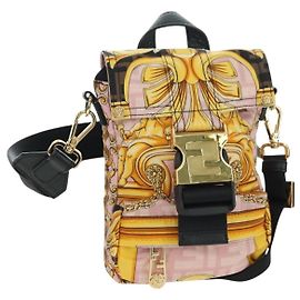 Borsa FENDI Zucca in tela FENDACE Collaborazione VERSACE Rosa Auth YKZ1364M