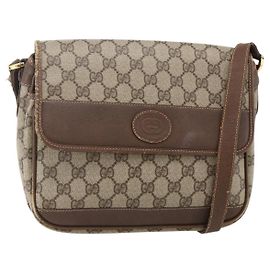 Gucci Borsa a Spalla GG Supreme PVC Beige Oro 001 116 0925 Auth 175362