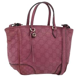 Borsa a Mano GG Canvas Guccissima 2way Viola Oro 353121 Auth 175467