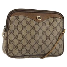 Gucci Borsa a Spalla GG Supreme PVC Beige Oro 97 02 068 Auth 175170