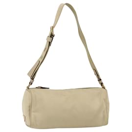 Borsa a Spalla PRADA Nylon Beige Oro Auth 175188