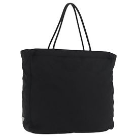 Prada Tote Bag aus schwarzem Nylon mit silberner Authentizität 176592