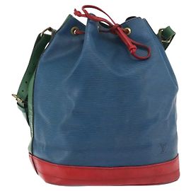 LOUIS VUITTON Bolsa de Hombro Noé Epi Tricolor Azul Rojo Verde M44082 Auth BA12048