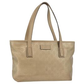 Bolsa tote GG Implementation em PVC dourado GUCCI 211138 Auth 175419