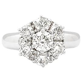 Autre Marque "Blumen"-Ring, Weißgold und Diamanten.