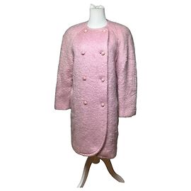 Autre Marque Abrigo de piel sintética vintage Courreges Rosa L