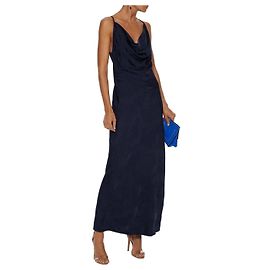 Vestido Maxi Drapado en Jacquard Myrtle de Victoria Beckham