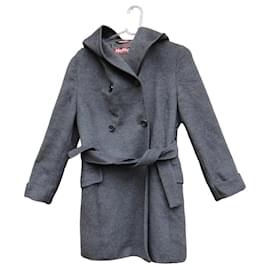 Abrigo Max Mara Studio Gris de Lana con Capucha - Autre Marque