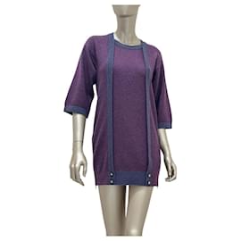 Chanel Langer Cashmere Cardigan Lila FR 34 Gebraucht