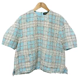 Autre Marque Blusa a maniche corte in tweed a quadri Drawer
