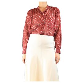 Isabel Marant Etoile Blusa floral roja transparente - talla UK 12