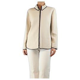 Giorgio Armani Neutrale Kreppjacke - Größe UK 14
