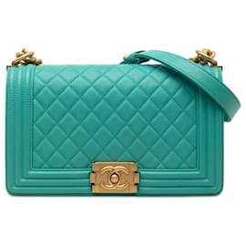 Chanel Blu Antico Medio Boy Flap in Pelle di Agnello