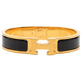 Hermès Black Narrow Enamel Clic H Bracelet PM