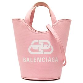 Borsa a secchiello in tela onda XS rosa Balenciaga