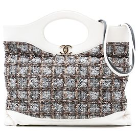 Borsa shopping grande in tweed grigio 31 di Chanel