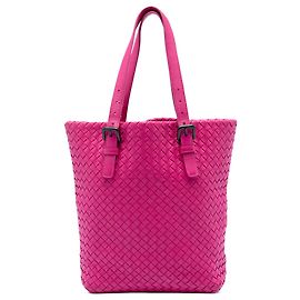 Borsa tote in nappa rosa Intrecciato di Bottega Veneta