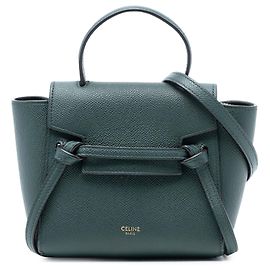 Céline Belt bag in pelle di vitello grana verde Celine Pico