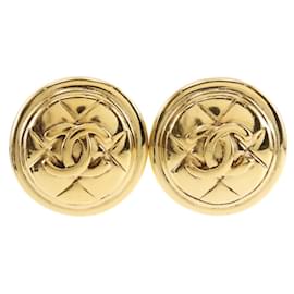 Brincos vintage de clip Chanel Coco Mark