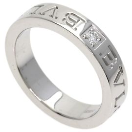 Bulgari Anillo de diamante con doble logo Bvlgari