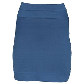 Falda Mini Ajustada Herve Leger en Rayón Azul Claro