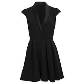 Vestido Mini Acampanado Coston en Lana Negra de Ba&Sh