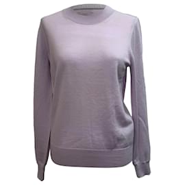 Burberry Strickpullover aus lila Merinowolle mit Logo