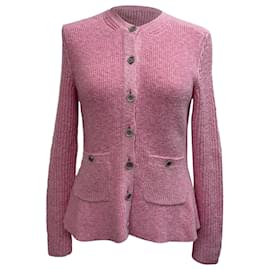 Chanel Strickjacke mit Knöpfen aus rosa Cupro