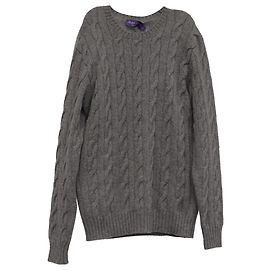Ralph Lauren Purple Label Kabelstrickpullover aus grauer Kaschmirwolle