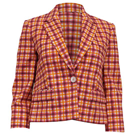 Blazer de cuadros multicolor en algodón de la colección Michael Kors