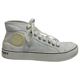 Stella Mc Cartney Sneakers alte con logo Stella McCartney in tela bianca