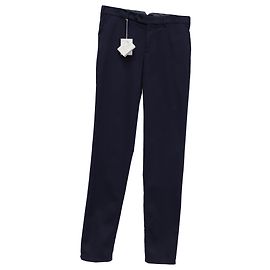 Pantaloni in gabardine Brunello Cucinelli vestibilità italiana in cotone blu navy