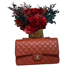 Borsa Chanel Chip in pelle di pecora rosso bruno