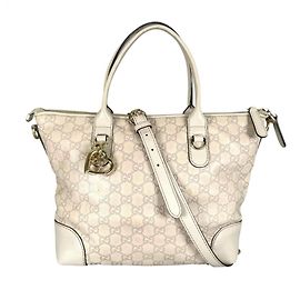 Beige Leder Schulter- und Tragetasche von Gucci