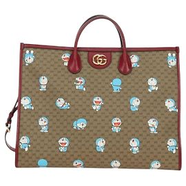 Borsa Tote Gucci Doraemon Mini GG Stampata in Tela Rivestita Grande