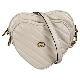 Borsa a spalla in pelle bianca Gucci