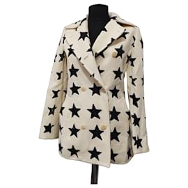 Abrigo de mezcla de lana de doble botonadura con estampado de estrellas Max Mara Sfilata