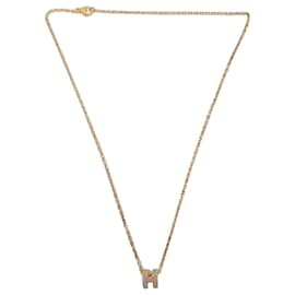 Necklace Mini Pop H, Marron Grace, Gold hardware - Hermès