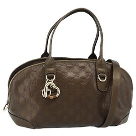 Borsa a mano in tela GG Guccissima di GUCCI in pelle 2 in 1 marrone oro 269955 Auth mr2307