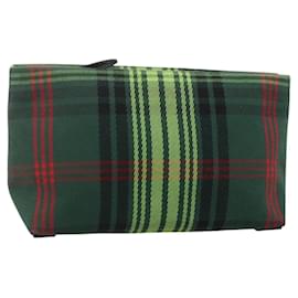 Borsa clutch in tela Nova Check di BURBERRY Verde Oro Auth YKZ1531A