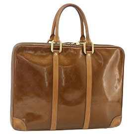 LOUIS VUITTON Borsa a Mano Monogram Vernis Van Damme Bronzo M91125 LV Auth ti3865