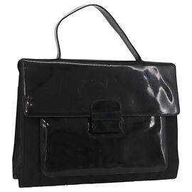 Bolsa de negócios PRADA em nylon preto prata Auth ti3827
