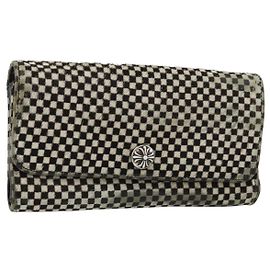 Carteira Longa JUDY Chrome Hearts em couro Harako Preto Branco Auth YKZ1399A