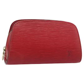 LOUIS VUITTON Pochette Dauphine PM Epi Rosso Castigliano M48447 LV Auth ti3837